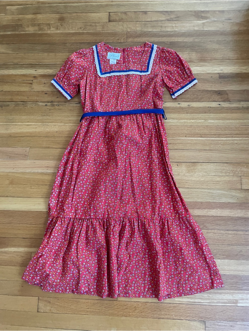Vintage Red Floral Prairie Dress